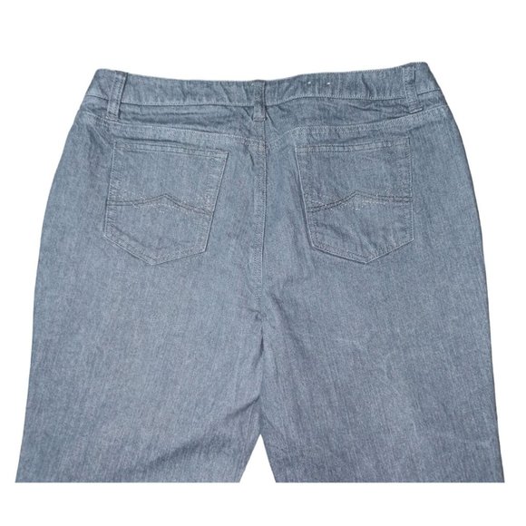 St Johns Bay Jeans Womens Size 14 Straight Leg Gray Denim Stretch - Picture 2 of 12